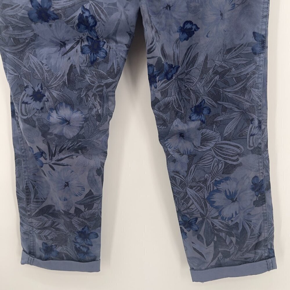 NWTGAP Girlfriend Chinos Blue Floral Pants Women's 2P NWT - Picture 6 of 10